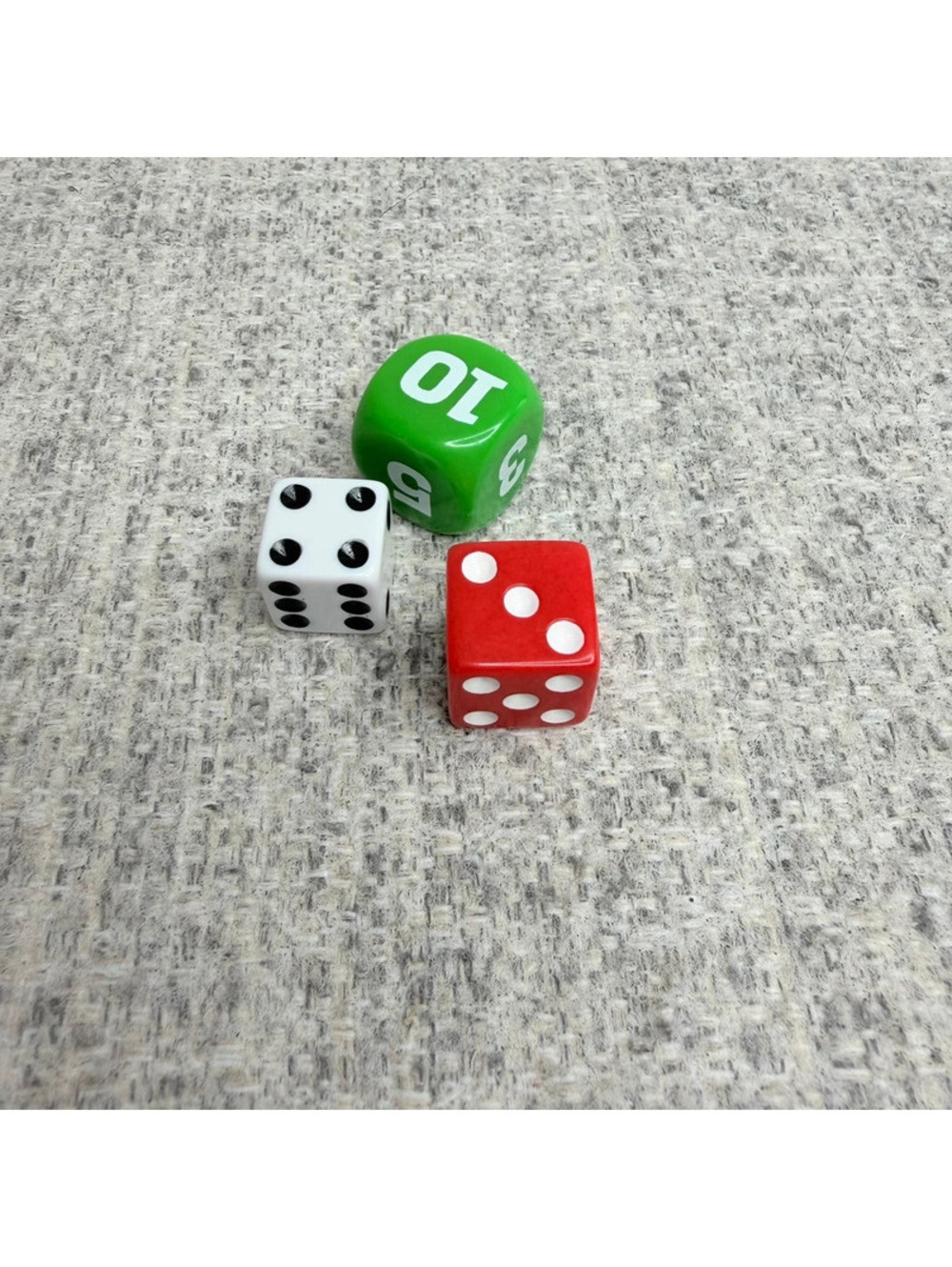 3 Piece Assorted Game Dice Set Mixed Colors Assorted Sizes Miniature Trinkets